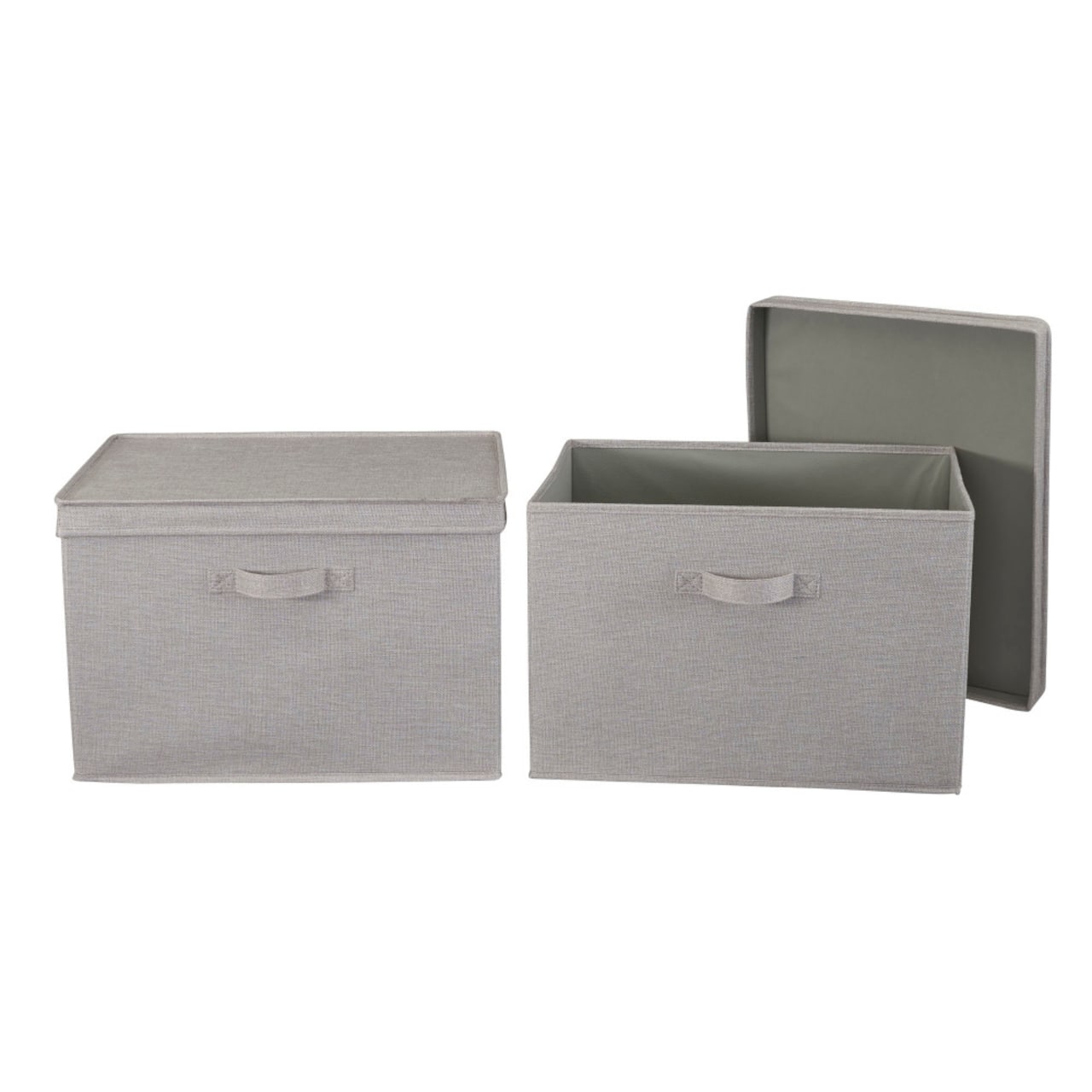 Household Essentials Canvas Storage Boxes with Lids, 2ct.